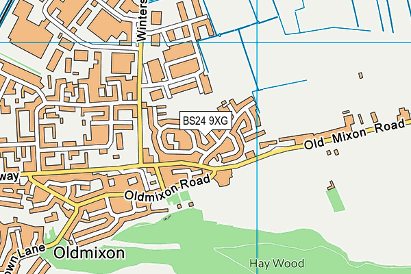 BS24 9XG map - OS VectorMap District (Ordnance Survey)