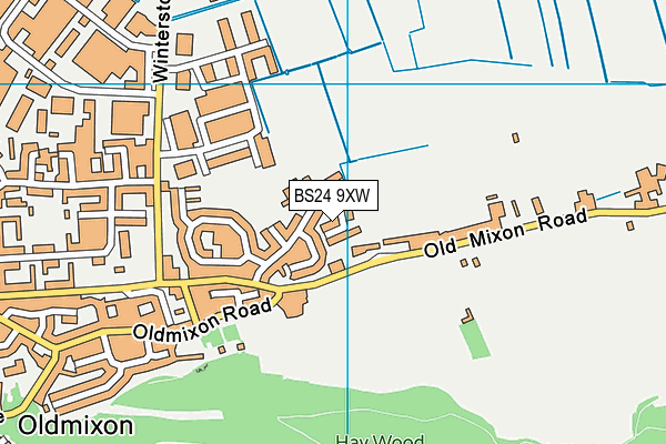 BS24 9XW map - OS VectorMap District (Ordnance Survey)