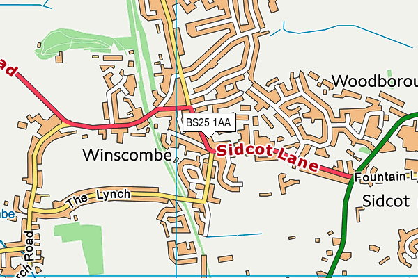 BS25 1AA map - OS VectorMap District (Ordnance Survey)