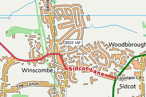 BS25 1AF map - OS VectorMap District (Ordnance Survey)