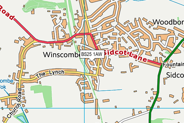 BS25 1AW map - OS VectorMap District (Ordnance Survey)