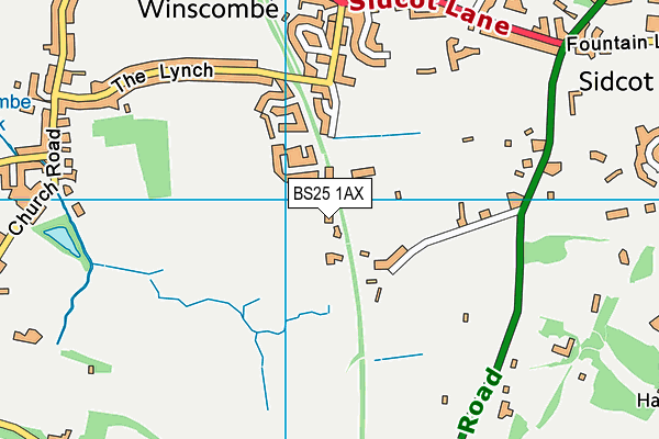 BS25 1AX map - OS VectorMap District (Ordnance Survey)