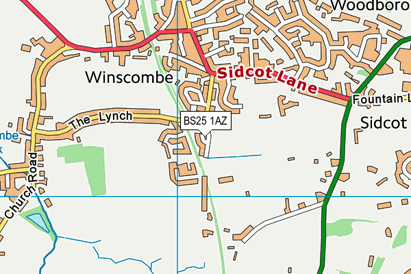 Winscombe Recreation Ground map (BS25 1AZ) - OS VectorMap District (Ordnance Survey)