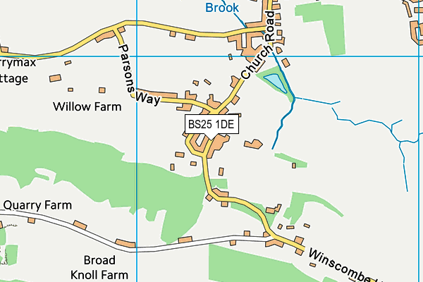 BS25 1DE map - OS VectorMap District (Ordnance Survey)