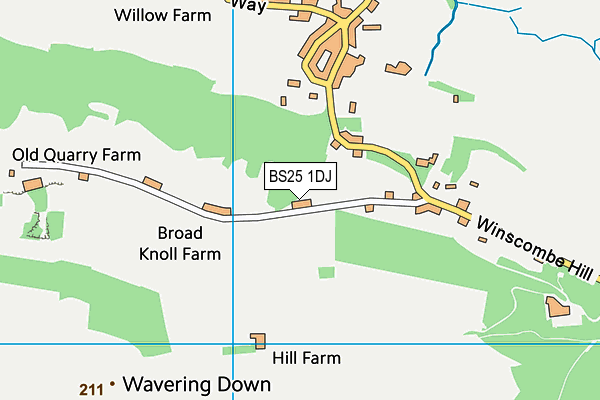 BS25 1DJ map - OS VectorMap District (Ordnance Survey)