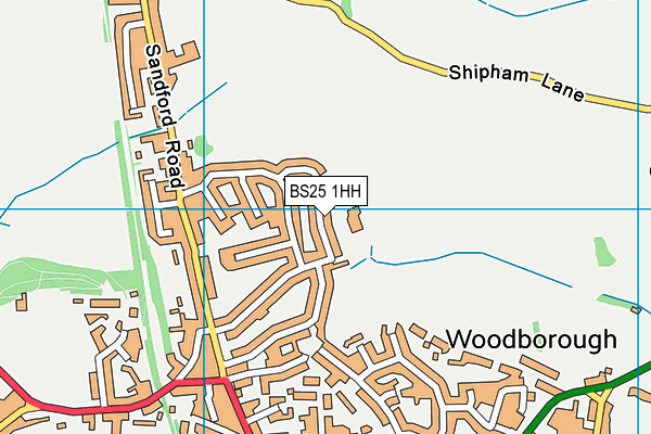 Winscombe Primary School map (BS25 1HH) - OS VectorMap District (Ordnance Survey)