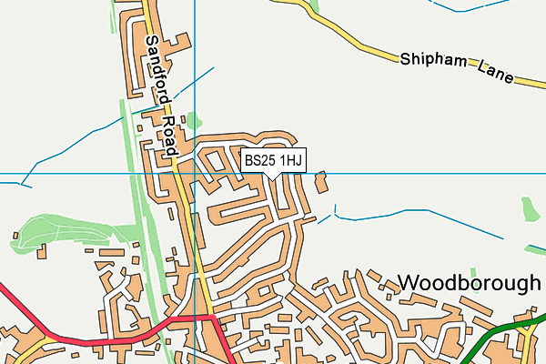 BS25 1HJ map - OS VectorMap District (Ordnance Survey)