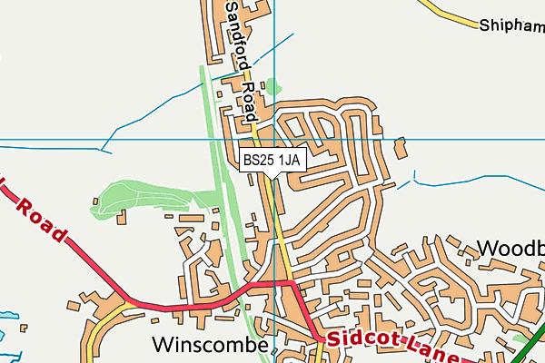 Winscombe Community Centre map (BS25 1JA) - OS VectorMap District (Ordnance Survey)