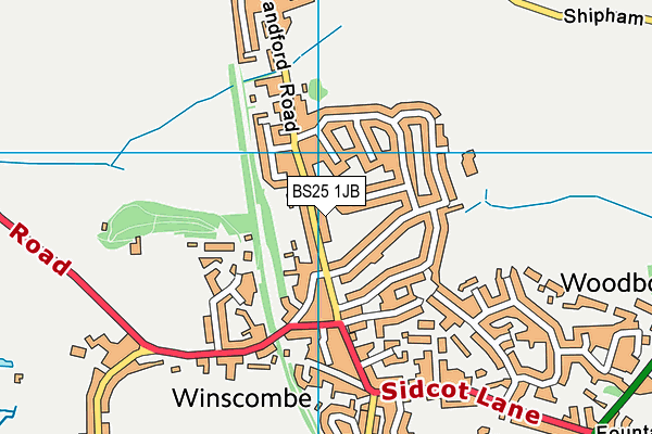 BS25 1JB map - OS VectorMap District (Ordnance Survey)