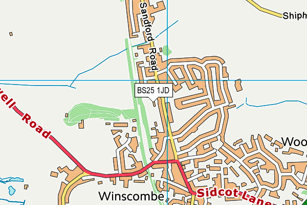 BS25 1JD map - OS VectorMap District (Ordnance Survey)