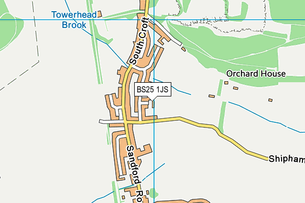 BS25 1JS map - OS VectorMap District (Ordnance Survey)