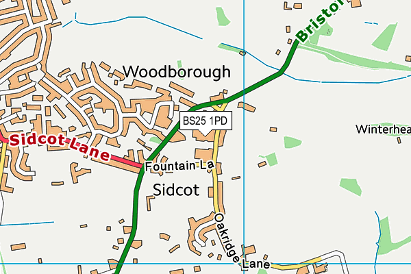 Sidcot School map (BS25 1PD) - OS VectorMap District (Ordnance Survey)