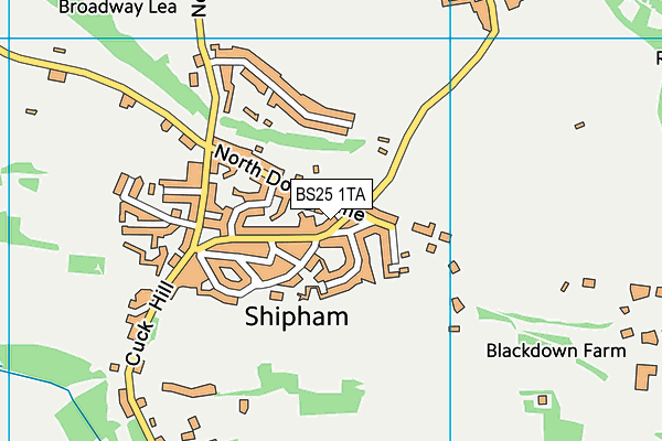 BS25 1TA map - OS VectorMap District (Ordnance Survey)