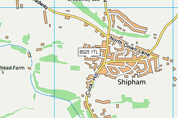 BS25 1TL map - OS VectorMap District (Ordnance Survey)