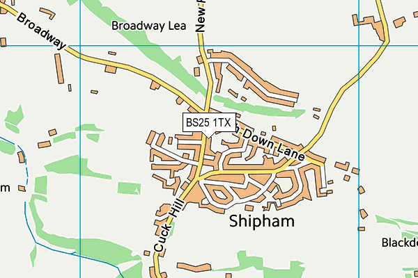 Shipham Church of England First School map (BS25 1TX) - OS VectorMap District (Ordnance Survey)