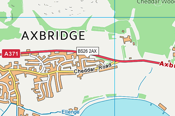 BS26 2AX map - OS VectorMap District (Ordnance Survey)