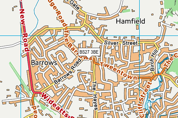 BS27 3BE map - OS VectorMap District (Ordnance Survey)
