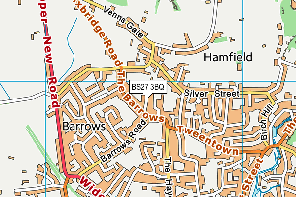 BS27 3BQ map - OS VectorMap District (Ordnance Survey)