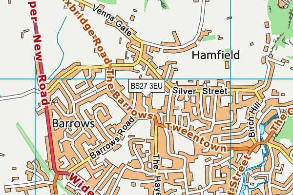 BS27 3EU map - OS VectorMap District (Ordnance Survey)