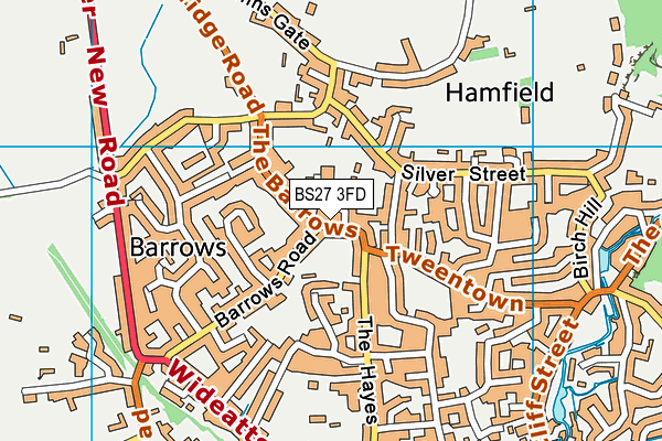 BS27 3FD map - OS VectorMap District (Ordnance Survey)