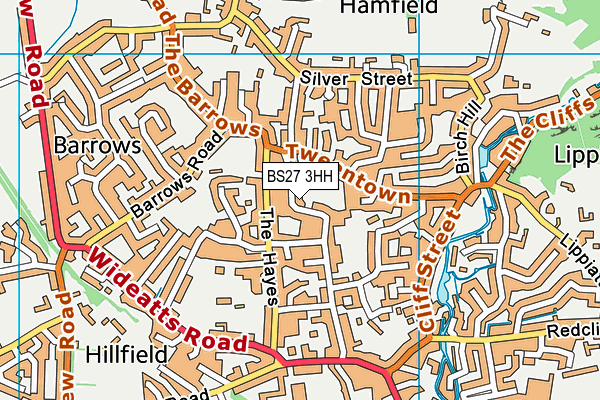 BS27 3HH map - OS VectorMap District (Ordnance Survey)