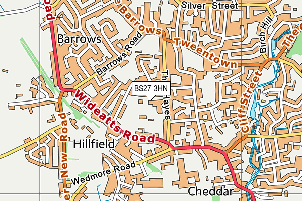 Cheddar First School map (BS27 3HN) - OS VectorMap District (Ordnance Survey)