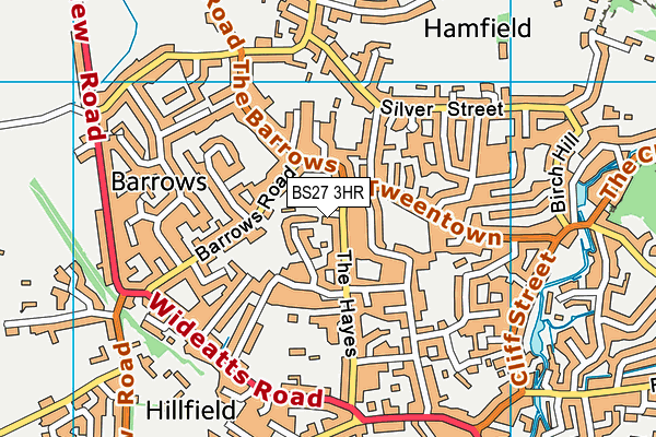BS27 3HR map - OS VectorMap District (Ordnance Survey)