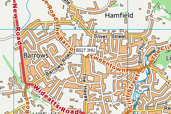BS27 3HU map - OS VectorMap District (Ordnance Survey)