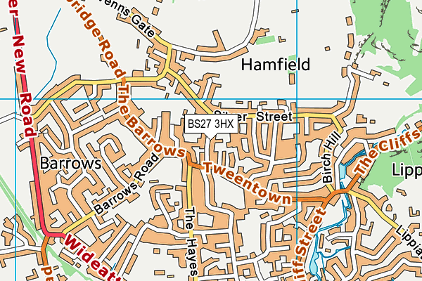 BS27 3HX map - OS VectorMap District (Ordnance Survey)