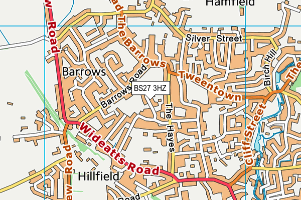 BS27 3HZ map - OS VectorMap District (Ordnance Survey)