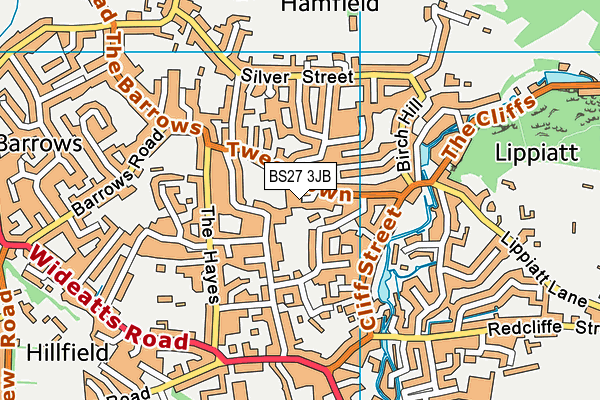 BS27 3JB map - OS VectorMap District (Ordnance Survey)