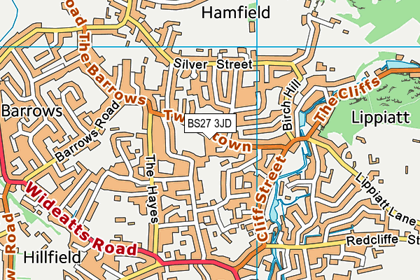 BS27 3JD map - OS VectorMap District (Ordnance Survey)