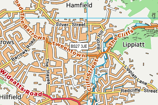 BS27 3JE map - OS VectorMap District (Ordnance Survey)