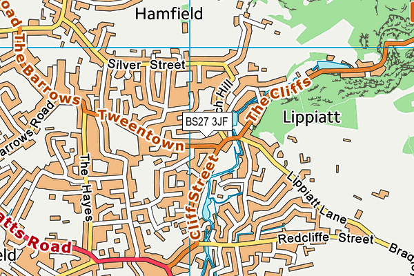 BS27 3JF map - OS VectorMap District (Ordnance Survey)