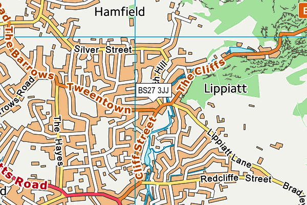 BS27 3JJ map - OS VectorMap District (Ordnance Survey)