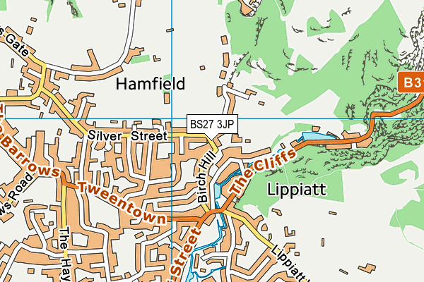 BS27 3JP map - OS VectorMap District (Ordnance Survey)