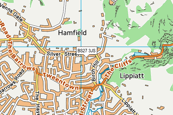 BS27 3JS map - OS VectorMap District (Ordnance Survey)
