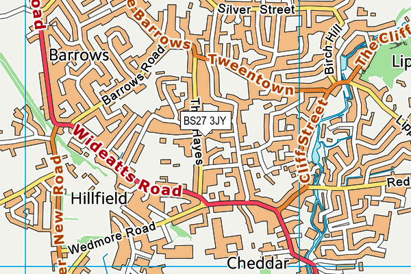 BS27 3JY map - OS VectorMap District (Ordnance Survey)