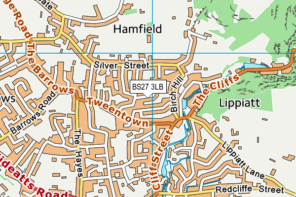BS27 3LB map - OS VectorMap District (Ordnance Survey)