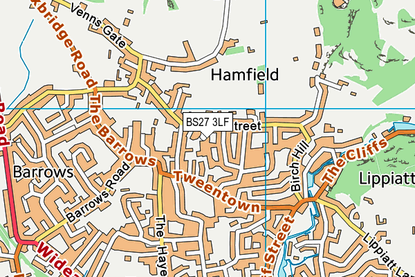 BS27 3LF map - OS VectorMap District (Ordnance Survey)