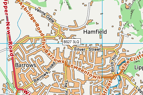 BS27 3LQ map - OS VectorMap District (Ordnance Survey)