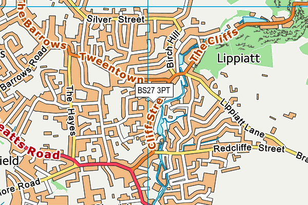 BS27 3PT map - OS VectorMap District (Ordnance Survey)