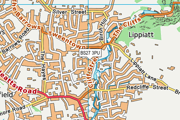 BS27 3PU map - OS VectorMap District (Ordnance Survey)