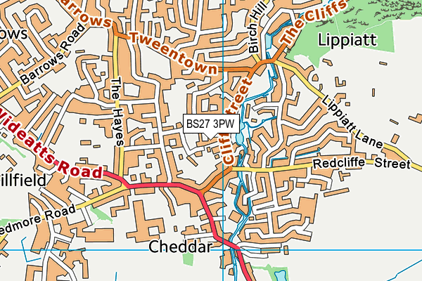 BS27 3PW map - OS VectorMap District (Ordnance Survey)