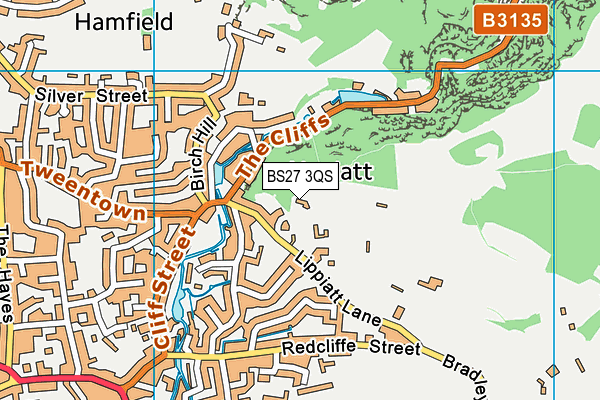 BS27 3QS map - OS VectorMap District (Ordnance Survey)