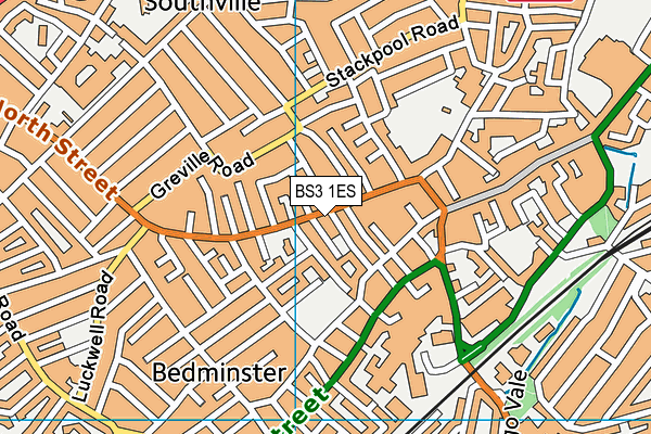 BS3 1ES map - OS VectorMap District (Ordnance Survey)