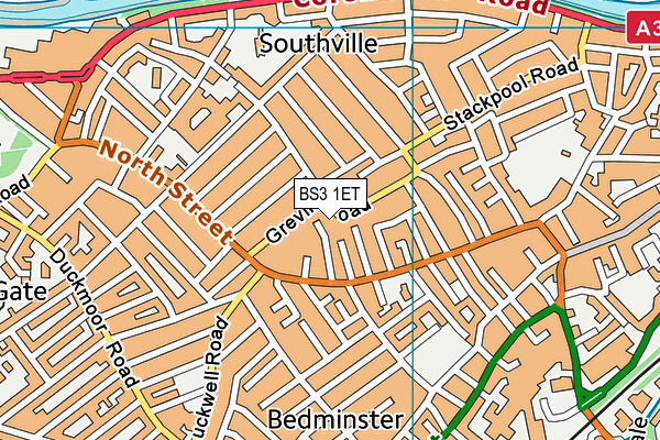 BS3 1ET map - OS VectorMap District (Ordnance Survey)