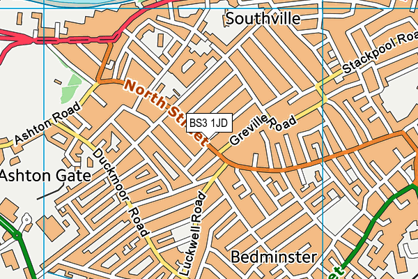 BS3 1JD map - OS VectorMap District (Ordnance Survey)