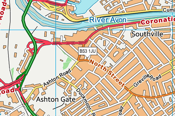 BS3 1JU map - OS VectorMap District (Ordnance Survey)