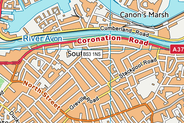 BS3 1NS map - OS VectorMap District (Ordnance Survey)